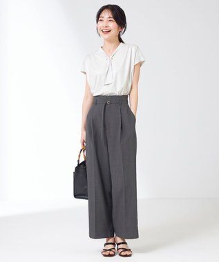 ANY SIS 【セットアップ可】ドライタッチクール ワイドパンツ チャコールグレー