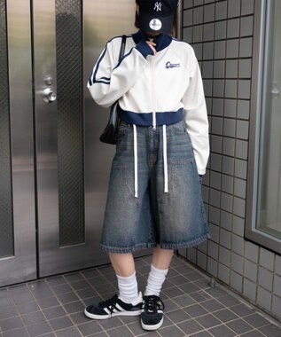 WEGO ロゴプリントトラックジャケット ネイビー