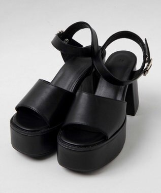 WEGO ストーム付きヒールサンダル ブラック