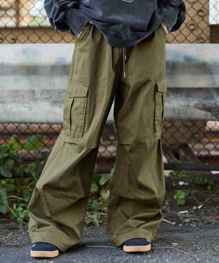 WEGO 【ウエストゴム/XSSMサイズ展開】ツイルイージーカーゴパンツ