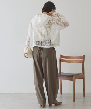 AMERICAN HOLIC 【先行予約】幾何学レースフードシャツ Off White