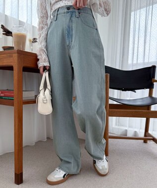 WEGO ハートポケットストレートデニムパンツ デニム淡加工色