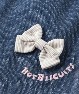 MIKI HOUSE HOT BISCUITS 【80-120cm】 先染めデニム バックフリル キュロットパンツ 紺