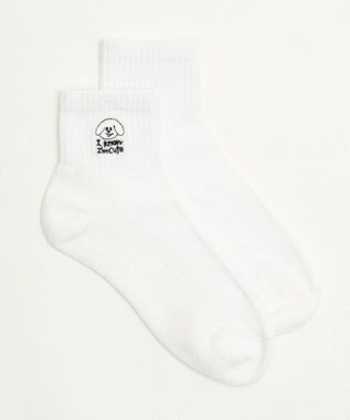 WEGO 手描き風刺繍アンクルパイルソックス 柄2