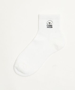 WEGO 手描き風刺繍アンクルパイルソックス 柄2