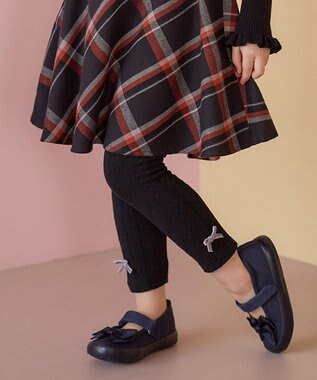 ANY KIDS ケーブル ジャガード レギンス ブラック