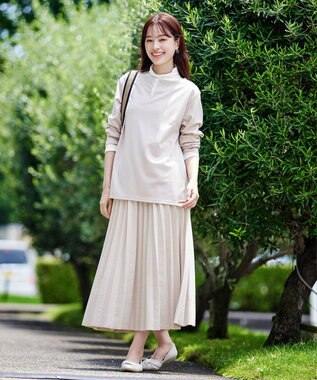 Tiaclasse 【安田美沙子さん着用・選べる4type】ハイネックカットソートップス 無地オフホワイト