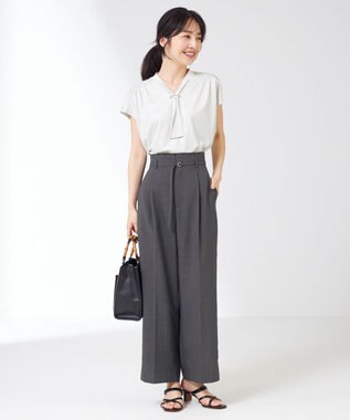 ANY SIS 【セットアップ可】ドライタッチクール ワイドパンツ チャコールグレー