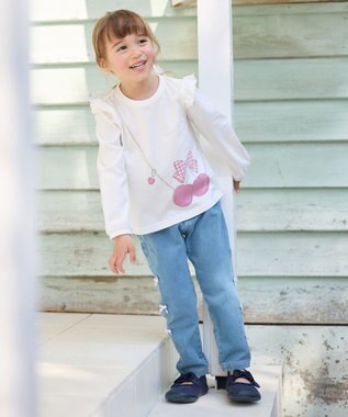 ANY KIDS 【WEB限定】7days プリント 長袖Tシャツ オフホワイト×ポシェット