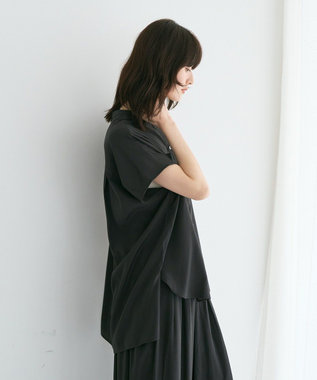 YECCA VECCA 【セットアップ可能】ポケットスキッパーシャツ Charcoal Gray