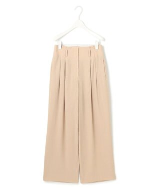 ICB 【接触冷感・UVカット・洗える】 T/Rドライリネン ワイドストレートパンツ ベージュ系