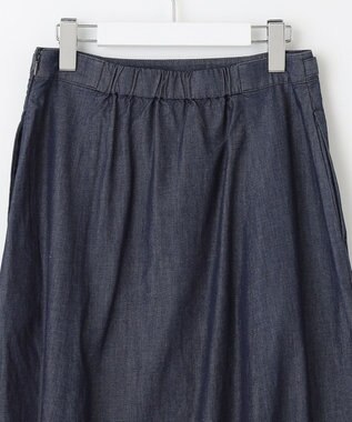 J.PRESS LADIES 【洗える】ライトデニム フレアー スカート ネイビー系