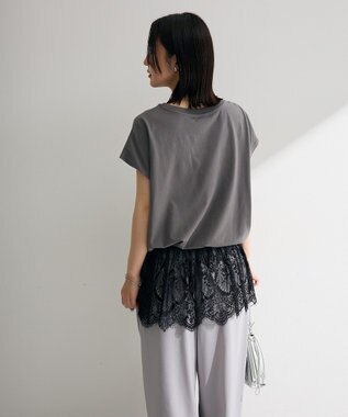 Green Parks レースドッキングフレンチプルオーバー Gray