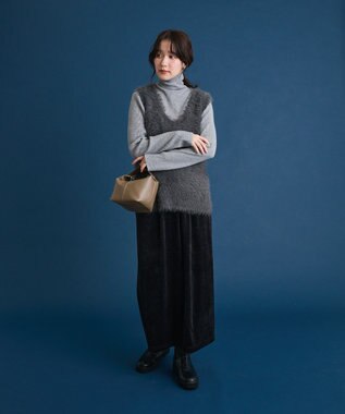 Green Parks ・Ｐｅｔｉｔ　Ｆｌｅｕｒ　シャギーニットベスト Charcoal Gray