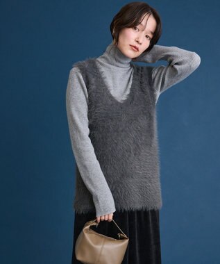 Green Parks ・Ｐｅｔｉｔ　Ｆｌｅｕｒ　シャギーニットベスト Charcoal Gray