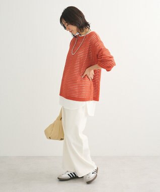 Green Parks メッシュニットチュニック Orange