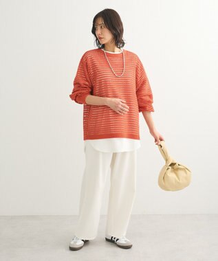 Green Parks メッシュニットチュニック Orange