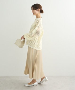 Green Parks メッシュニットチュニック Ivory