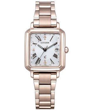 CITIZEN 【替えバンド付き電波時計】電池交換不要のスクエア2wayモデル ES9506-62A サクラ色