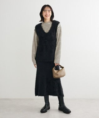 Green Parks ・Ｐｅｔｉｔ　Ｆｌｅｕｒ　シャギーニットベスト Black