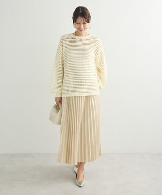 Green Parks メッシュニットチュニック Ivory