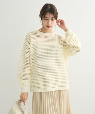 Green Parks メッシュニットチュニック Ivory