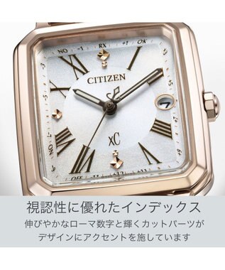 CITIZEN 【替えバンド付き電波時計】電池交換不要のスクエア2wayモデル ES9506-62A サクラ色