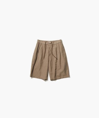 ATON COTTON LINEN VOILE | ツータックイージーショーツ - UNISEX CAMEL