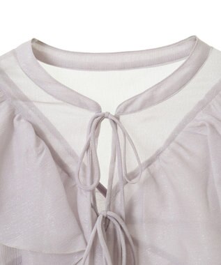 earth music&ecology シアーラッフルショートボレロ Gray