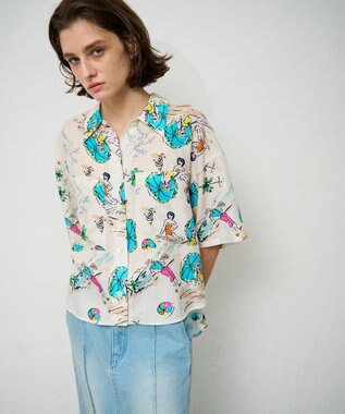 GRACE CONTINENTAL リゾートプリントシャツ キナリ