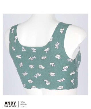 une nana cool MADE WITH ねずみのANDY【綿混】フラット仕上げノンワイヤーブラジャー GR