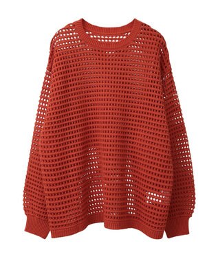 Green Parks メッシュニットチュニック Orange