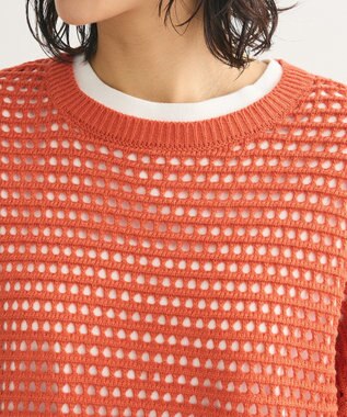 Green Parks メッシュニットチュニック Orange