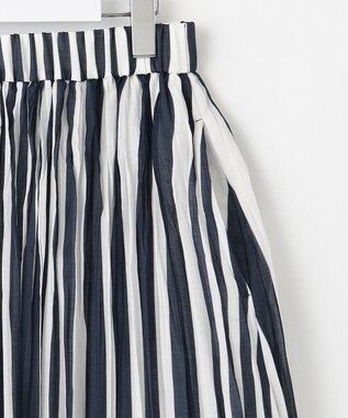 自由区 L 【接触冷感・洗える】ハンドワッシャープリーツストライプ スカート ストライプ