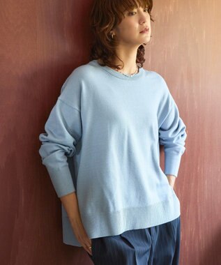 AMERICAN HOLIC バイパチクルーネックニットプルオーバー Light Blue