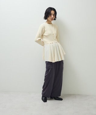 Green Parks サテンカーゴパンツ Charcoal Gray