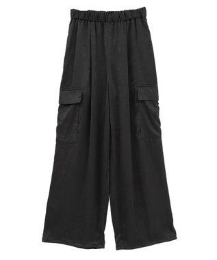 Green Parks サテンカーゴパンツ Black