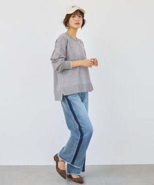 AMERICAN HOLIC バイパチクルーネックニットプルオーバー Light Gray Mixture