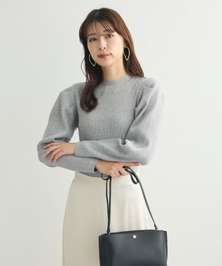 Green Parks ・ｓｗｉｎｇ　ｂｙ　ラメニットパワーショルダー Gray Mixture