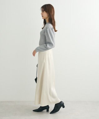 Green Parks ・ｓｗｉｎｇ　ｂｙ　ラメニットパワーショルダー Gray Mixture