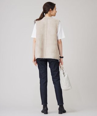 自由区 リバーシブルエコメリノムートン ジレ ベージュ