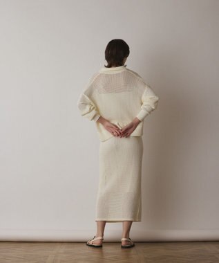 GRACE CONTINENTAL メッシュタイトニットスカート ホワイト