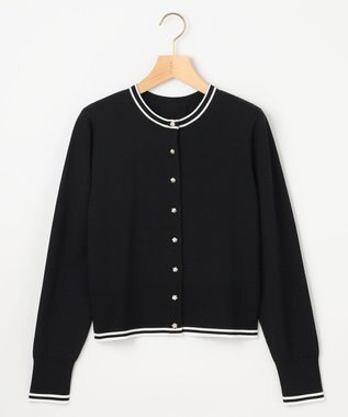 組曲 フラワーメタル ニット カーディガン ブラックベース