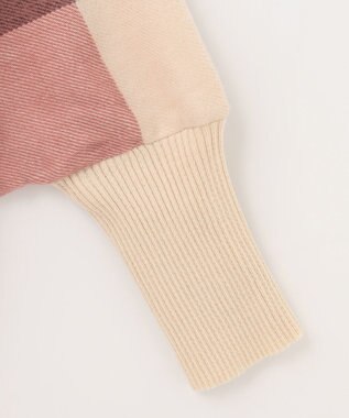 ANY SIS ノーブルチェック ポンチョ ストール ピンク系