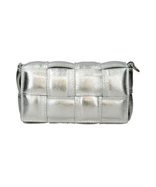 INTER-CHAUSSURES 【ANDREA CARDONE】イントレチャートレザーショルダーバッグ シルバー