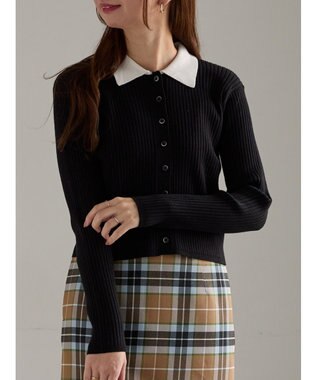 Te chichi ポロカラークロップトカーディガン