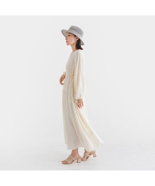 林八百吉商店 Jin no beat shi te cassie　つば広マニッシュネット編みハット シルバーグレー