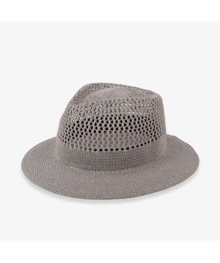 林八百吉商店 Jin no beat shi te cassie　つば広マニッシュネット編みハット シルバーグレー