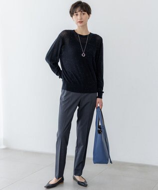 23区 L 【洗える】TWマットクロス スティック パンツ グレー系