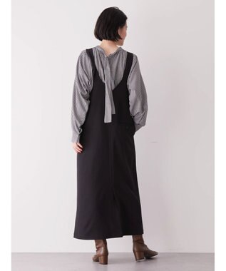 AMERICAN HOLIC 両ＶネックＩラインワンピース Black